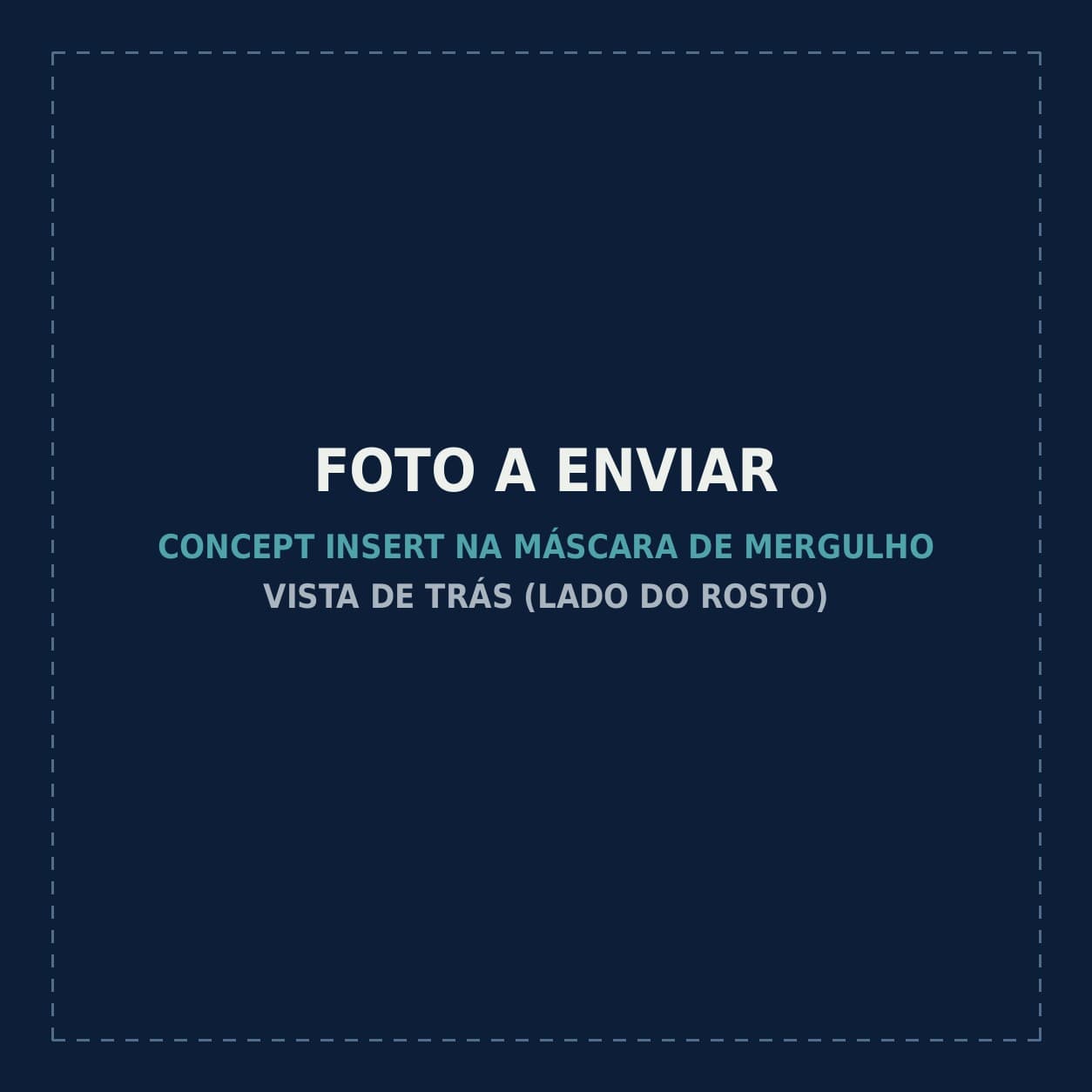 Concept Insert montado na máscara de mergulho, vista de trás